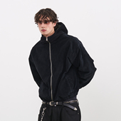 PMW 复古廓形水洗立领连帽灯芯绒夹克松弛感透气宽松休闲短款 外套