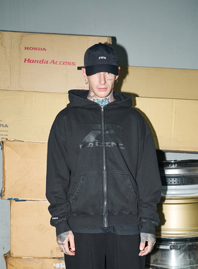 PMW 美式街头休闲水洗做旧版型开衫连帽卫衣简约百搭情侣同款