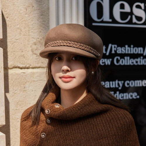 谷兜空间鸭舌帽出游日系麻花点缀