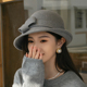 秋冬羊毛圆顶毛呢大蝴蝶结渔夫帽优雅呢子盆帽子女时尚 英伦礼帽女