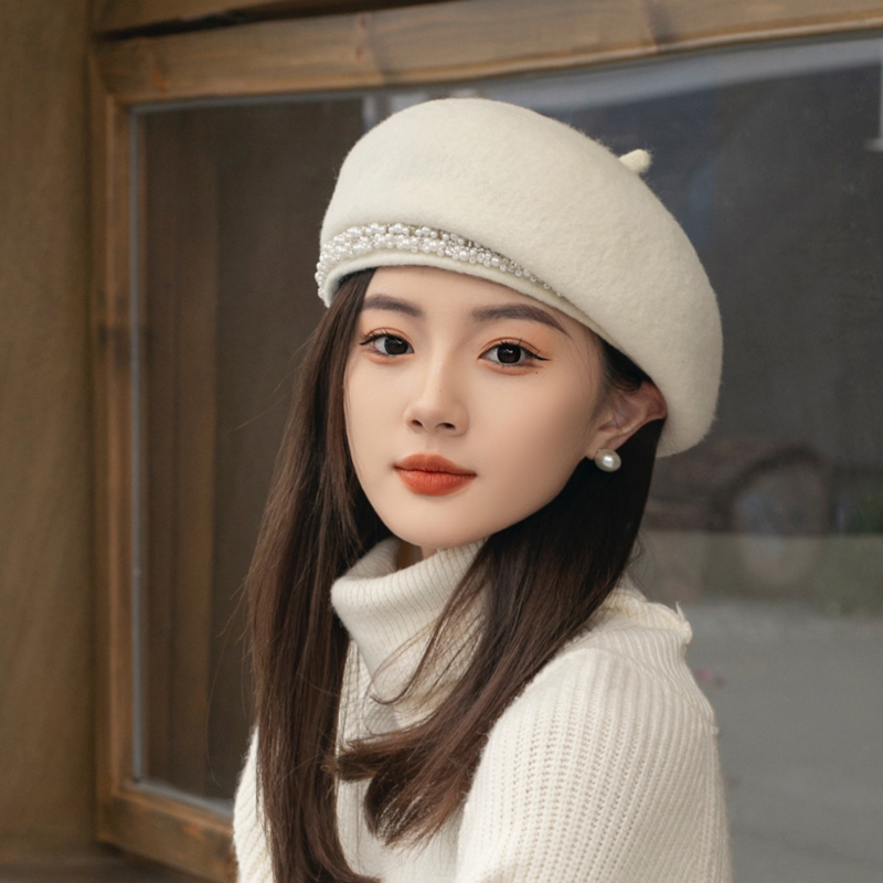 贝雷帽名媛风女秋冬贝雷帽