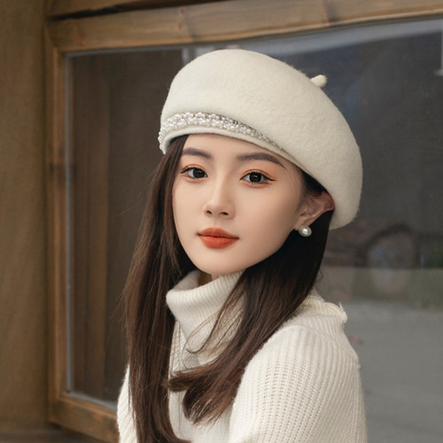 贝雷帽名媛风女秋冬贝雷帽