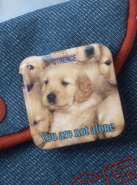 duye度也 韩国THENCE金属吧唧徽章猫猫狗狗爱心包挂ins风美式复古