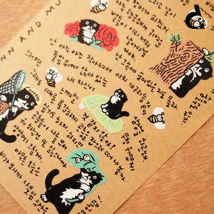 muninn贴纸韩系ins手绘治愈可爱奶牛猫 and duye度也 韩国huginn