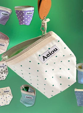 duye度也 韩国Aeiou收纳包化妆包百搭实用夏季波点便携ins现货