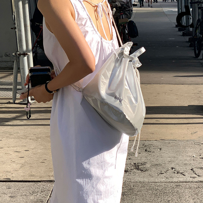 duye度也漆光抽绳背包束口尼龙包