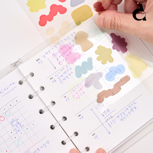 duye度也 韩国analogue keeper色块贴纸透明PET手账拼贴韩系ins风