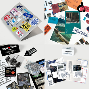 duye度也 饰手账素材 韩国oab旅行主题贴纸包可移胶贴纸ins风装