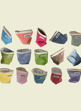 duye度也 韩国Aeiou收纳包灯芯绒化妆包m号条绒款秋冬便携ins