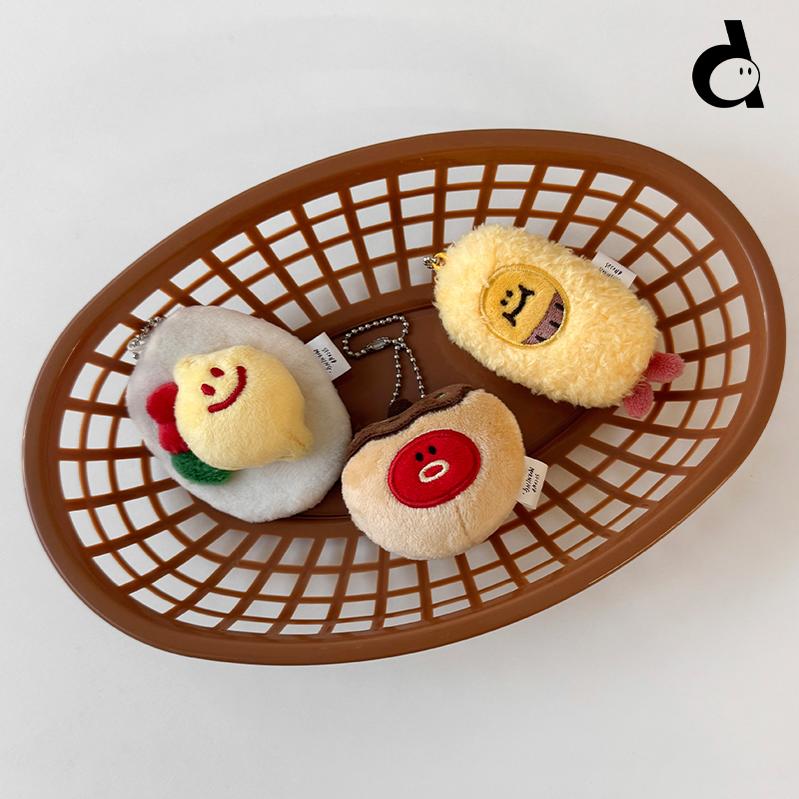 duye度也 韩国second morning毛绒玩偶钥匙扣食物睡觉小柠檬挂件