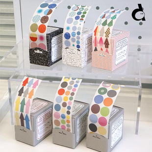 duye度也 饰 韩国flagg重点标记贴花样圆点箭头圆环纯色ins手帐装