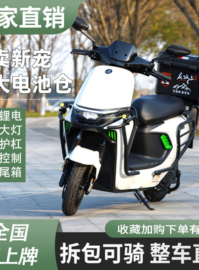 新款高端电动轻便电动车长续航大功率智能锂电池电瓶车外卖员首选