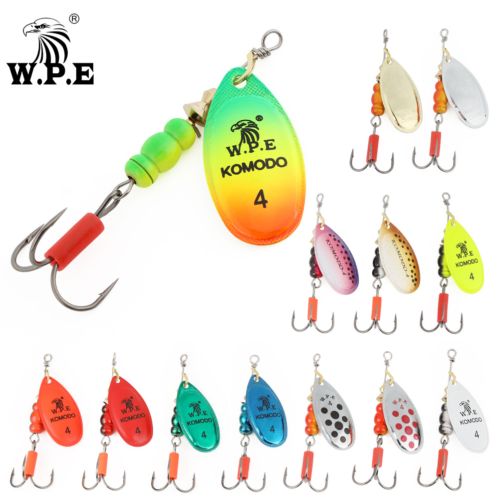 W.P.E路亚鱼饵旋转亮片黄铜转片不锈钢连杆高碳钢钩钓鱼用品