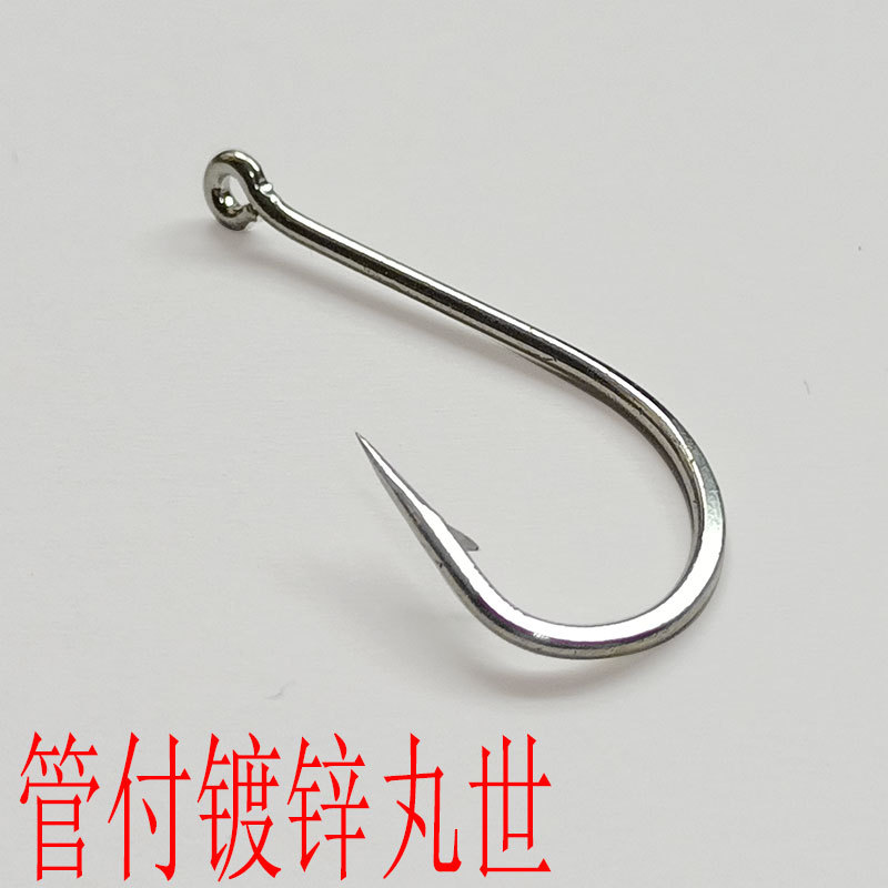 镀锡镀锌防海水丸世鱼钩长柄有倒刺散装钩子鲫鱼钩海钓鱼钩鱼钩海