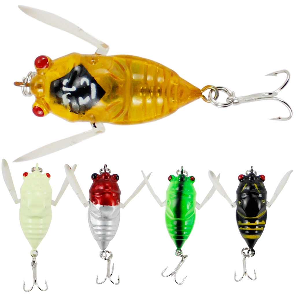 猎高 仿生蝉路亚仿生假饵 昆虫水面系波帕知了路亚饵仿生硬饵