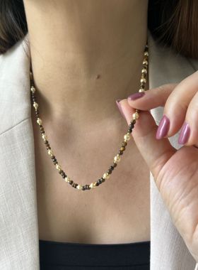 虎眼石施家珍珠项链女轻奢小众高级感锁骨链颈链2025新款毛衣链