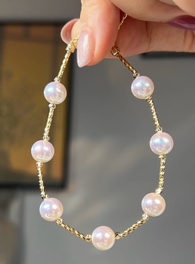 满天星小众高级感手串 施家Akoya人造天女海水珍珠手链女轻奢简约