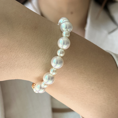 人造海水珍珠手链 极光天女Akoya珍珠手链女手串