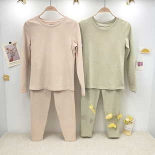 保暖秋衣柔软 女式 香蜜闺秀云朵绒牙签条绒25403004锻彩长袖 套装