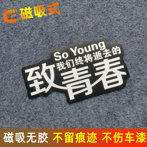 致青春磁吸无胶汽车贴纸