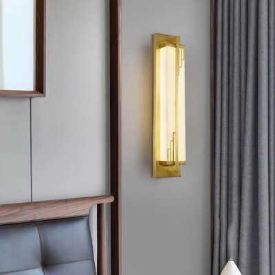 新中式全铜天然云石壁灯