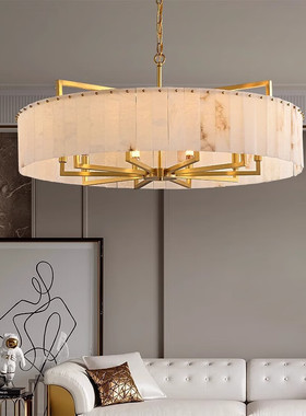 西班牙云石轻奢客厅吊灯全铜餐厅卧室后现代样板房自建楼别墅灯具