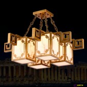 西班牙进口天然云石吊灯豪宅别墅全铜新中式 客厅餐厅灯饰厂家直销