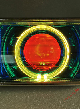 适用于铃木王GS/CG125大灯总成方灯改装海5LED双光透镜天使眼配件