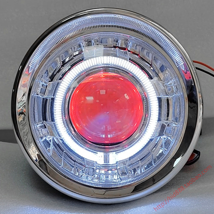 适用于圆灯宝逸太子大灯总成 HJ150-11/HJ125-18LED 双光透镜天使