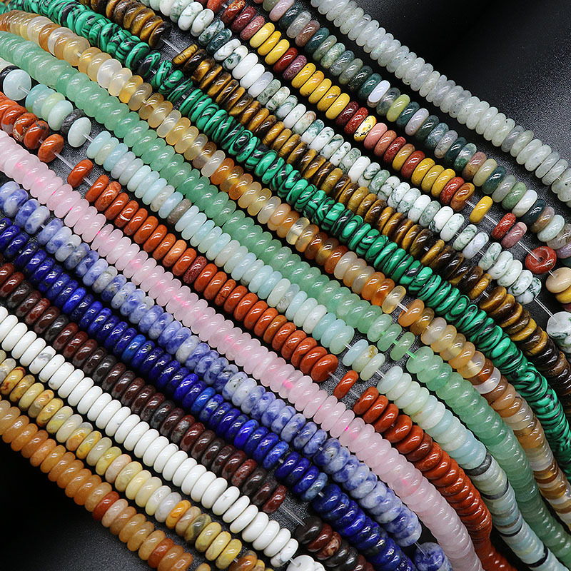 700-天然水晶玛瑙半宝石2*6隔片串珠diy手链项链耳环饰品配件材料