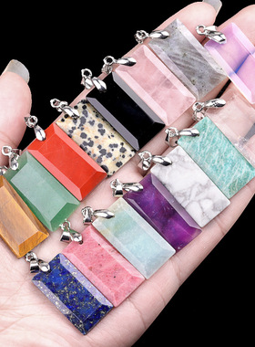 切面长方形铜扣吊坠diy项链挂件