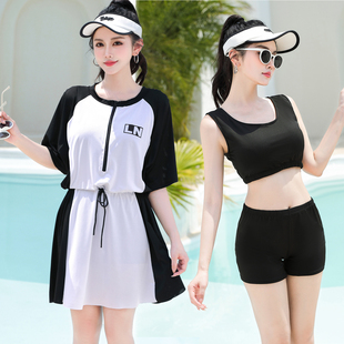 200斤胖mm特大码 显瘦宽松遮肉保守遮肚大胸运动温泉游泳衣女夏180