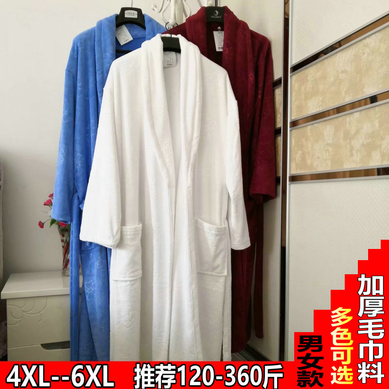 春夏秋冬季男女士的情侣纯毛巾料加肥加大码浴袍睡袍吸水棉加厚的