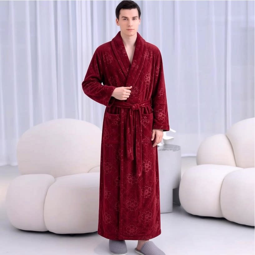 四季可穿男女情侣纯毛巾料加肥大码浴袍吸水棉加厚秋冬洗澡300斤