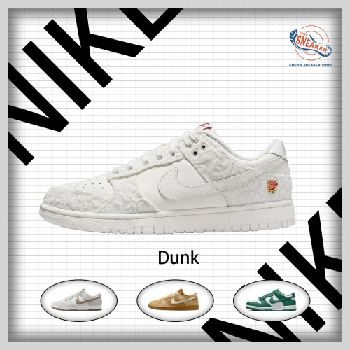 白色情人节玫瑰花低帮休闲板鞋