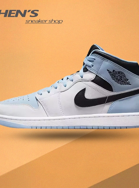 Air Jordan 1 Mid AJ1蓝白色中筒复古防滑耐磨篮球鞋  DV1308-104