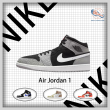 Air Jordan 1 Mid SE AJ1黑灰爆裂纹大象男女篮球鞋 DM1200-016