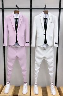 男士小西服夜店韩版修身休闲快手红人同款西装社会精神小伙套装潮