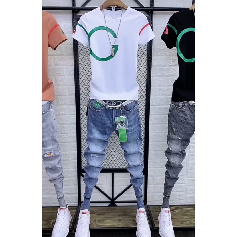 T恤男短袖套装2024夏季新款精神小伙痞帅青年体恤衫潮流潮牌半袖