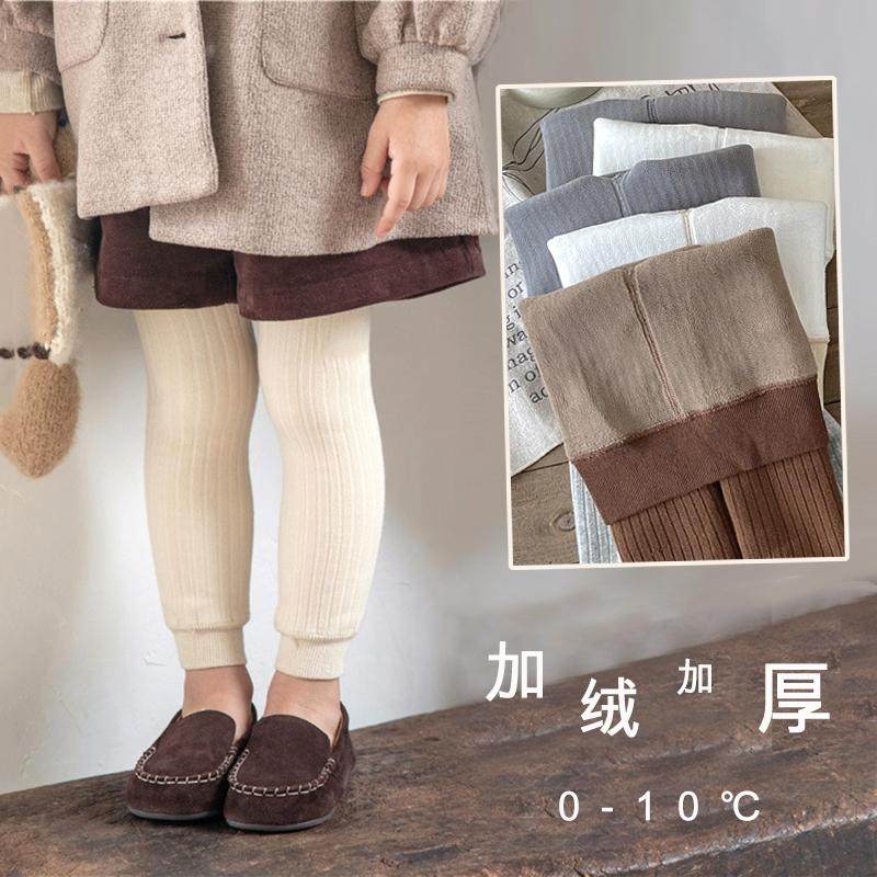 小西棉品女童九分打底裤秋冬宝宝纯色加绒加厚保暖复合连裤袜,童装/婴儿装/亲子装,儿童袜子(0-16岁),淘宝优惠券,粉丝福利购,淘宝优惠卷