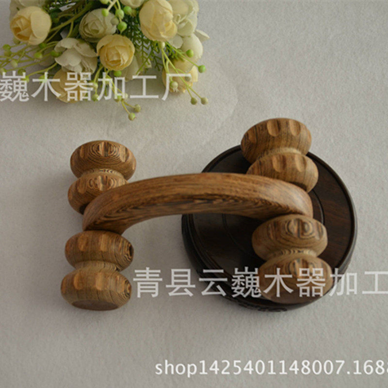 鸡翅木全身滚动按器双轮滚轮式按器木制滚轮按棒厂家