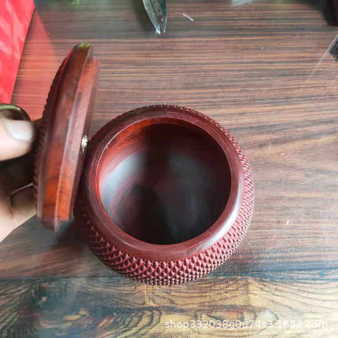 厂家直供血檀茶叶罐实木茶盒茶罐木盖密封多功能储蓄罐存茶罐