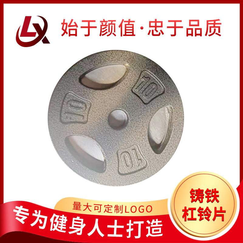 跨境商用家用健身房器材杠铃片哑铃片铸铁三孔手抓片杠铃片