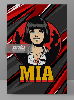 低俗小说装饰画Pulp Fiction壁画Mia Wallace墙画经典电影挂画