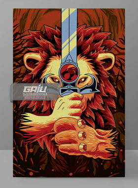 霹雳猫装饰画Thunder Cat墙画霹雳星王子壁画Thundera收藏挂画