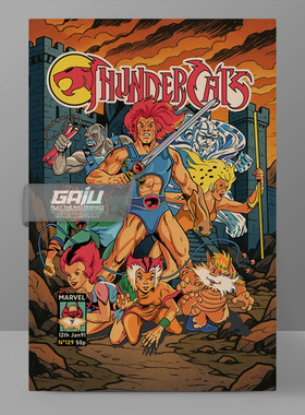 霹雳猫装饰画虎威战士墙画Thundercats怀旧动漫壁画原创收藏挂画