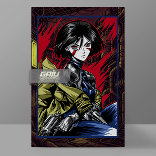 战斗天使阿丽塔装 饰画铳梦Gunnm壁画Alita漫画动漫墙画收藏挂画
