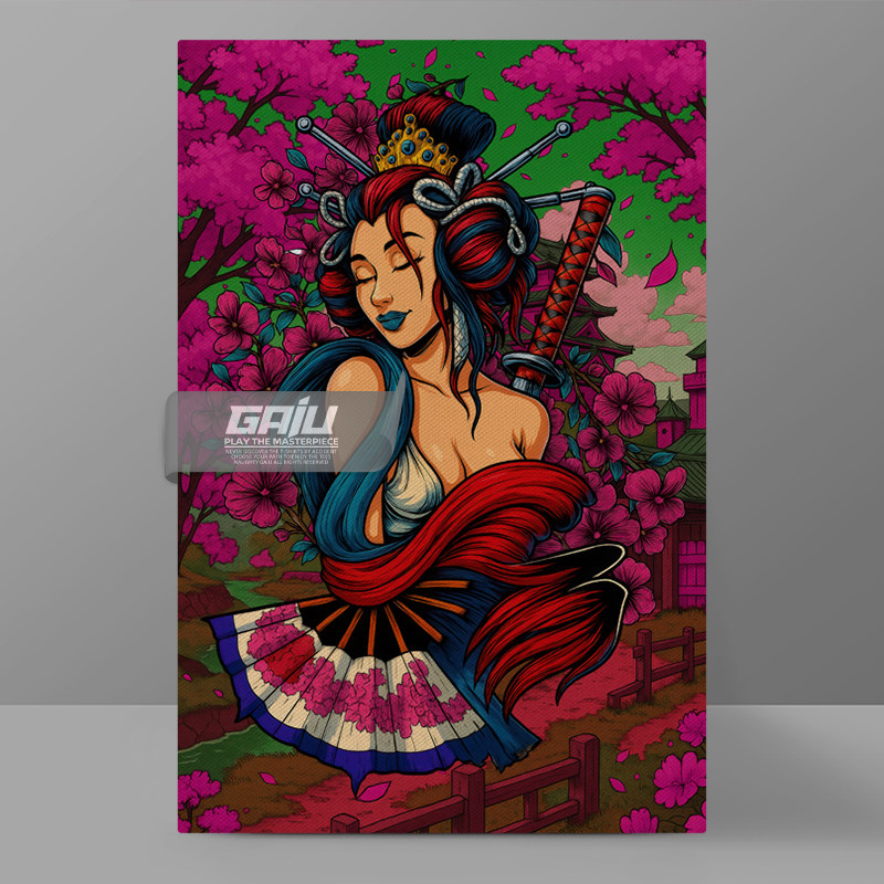 血色女武士日本和风装饰画