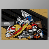 死亡笔记装 饰画火影忍者壁画七龙珠墙画游戏王原创高清收藏挂画