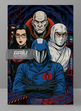 G I JOE白幽灵装饰画眼镜蛇指挥官壁画迪斯特罗墙画男爵夫人挂画